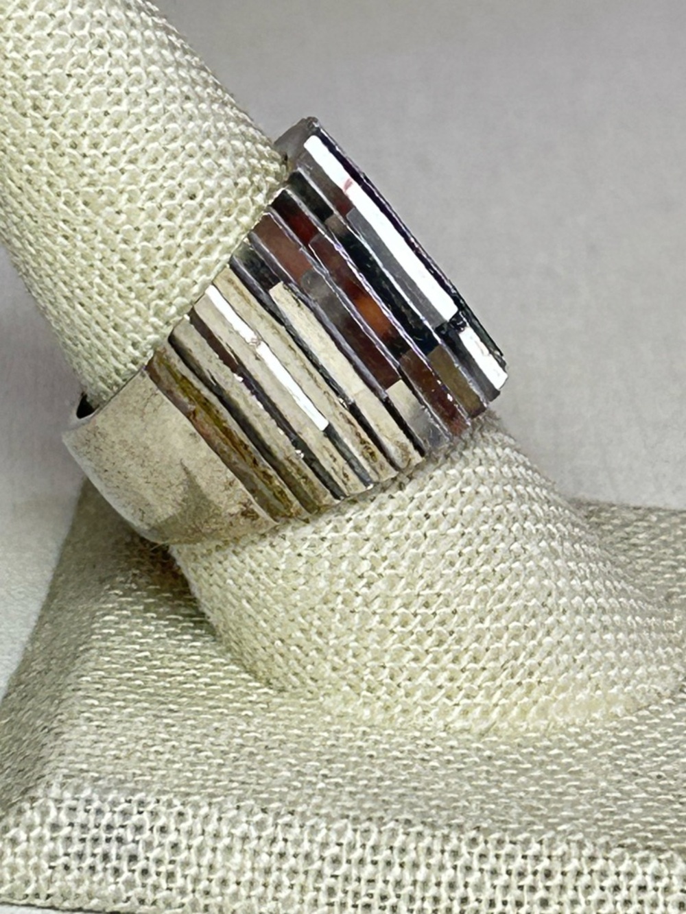 Signed Taxco Sterling Silver 925 Mexico Textured Brutalist Ring TH-85 OOAK - Picture 3 of 7
